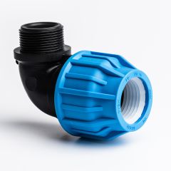 MDPE Compression Fitting Adaptor Elbow 90° - Male