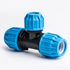 MDPE Compression Fitting Plain Reducing Tee 90°