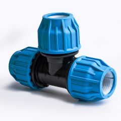 MDPE Compression Fitting Plain Tee 90°