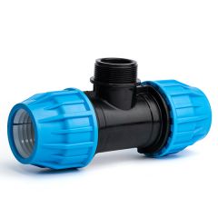 MDPE Compression Fitting Adaptor Tee 90° Male